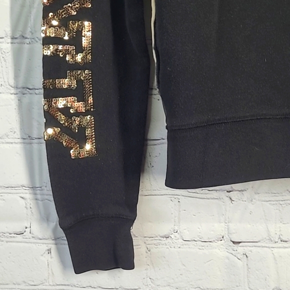2014 RARE Victoria's Secret PINK Palm Tree Sequin Logo Spellout Hoodie Size XS - Picture 13 of 17